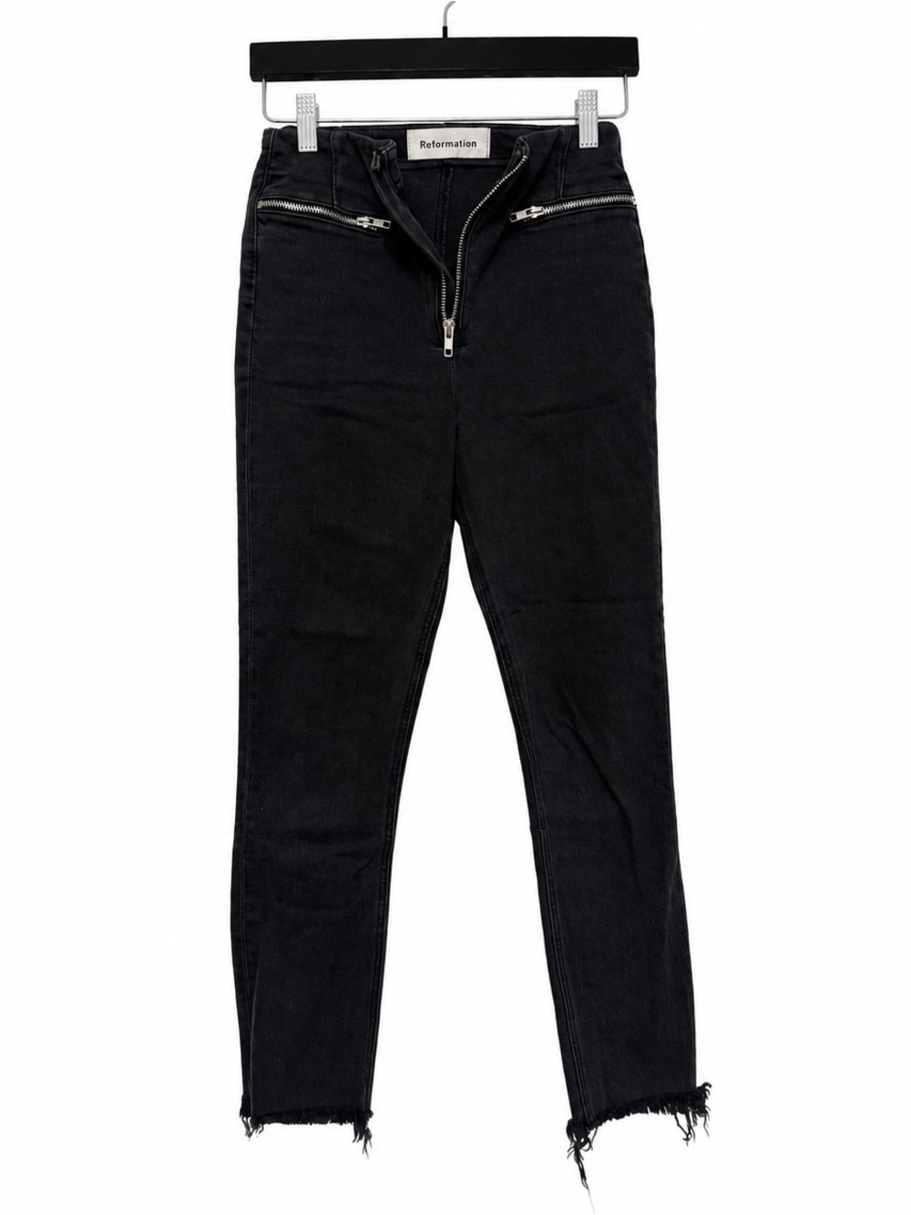 🦋 Reformation| Niki Jean Argentine Black High Rise Zip Skinny Jeans Size 25